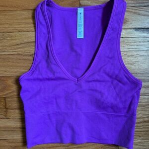 Athleta Aurora Rib Crop Purple